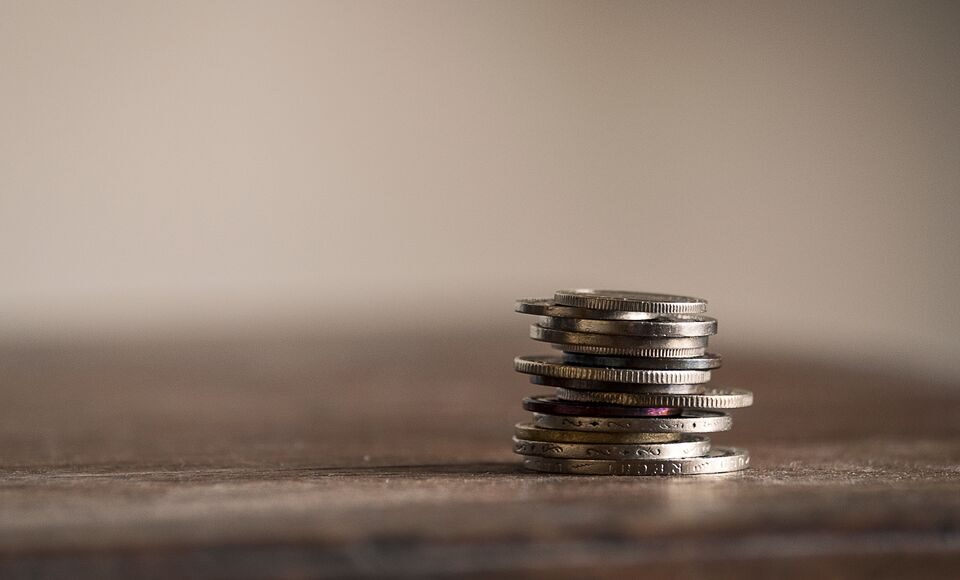 Coins in a pile