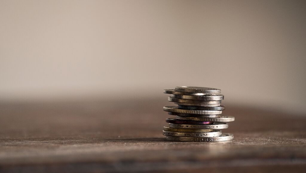 Coins in a pile